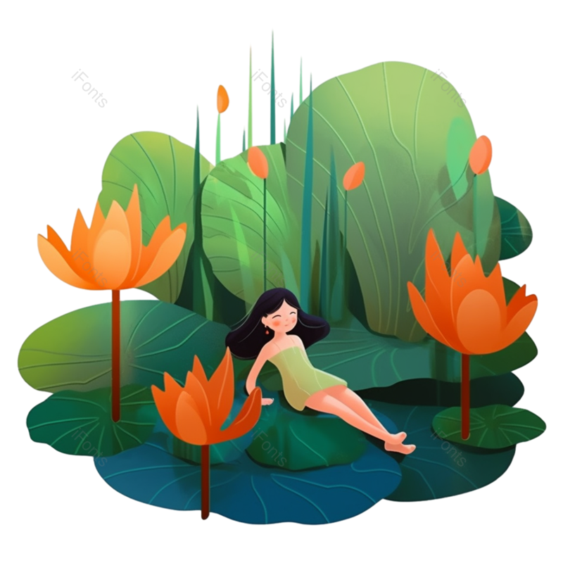 夏至图片,元素元素,荷花PNG,夏天免抠素材